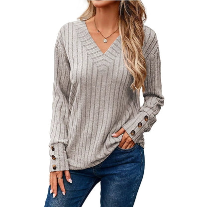 DANA | V-neck sweatshirt with buttons